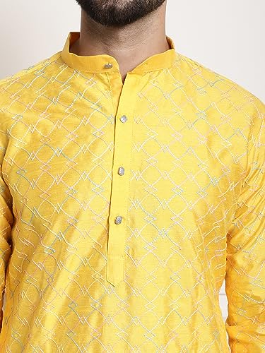 Image of SOJANYA (Since 1958 Men's Silk Blend Kurta and Pyjama with Nehru Jacket