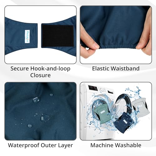 Image of Paw Legend Washable Dogs Diapers Male Dog Belly Bands for Male Dogs Diapers Reusable Puppy & Doggie Diapers Male (3 Pack, X-Large)