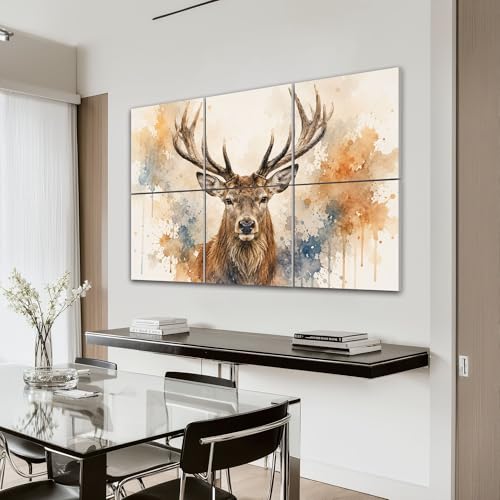 Paneles acústicos decorativos 6 unidades LAMOONHOME 72"x48" con diseño de ciervo Majestic Deer absorben sonido y son autoadhesivos miniatura 7