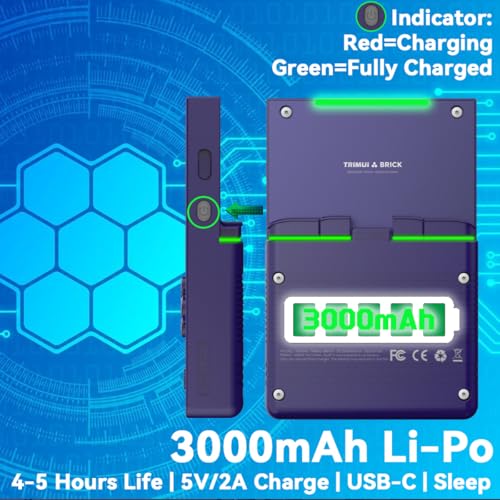 Image of Trimui Brick Handheld Game Console 3.2-inch 1024*768 IPS Screen 3000mAh Trimui-Brick Opensource System with Portable Case and Screen Protector Purple