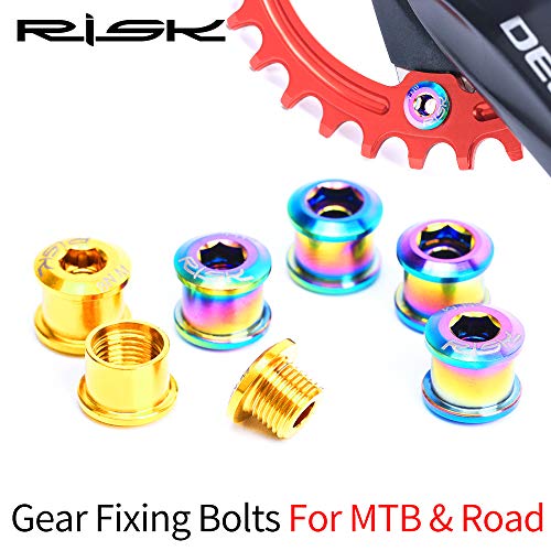 BIKERISK Bike Chainring Screws Bolt,TC4 Titanium Alloy Crank Arm Fixing Bolts Road,MTB Bicycle