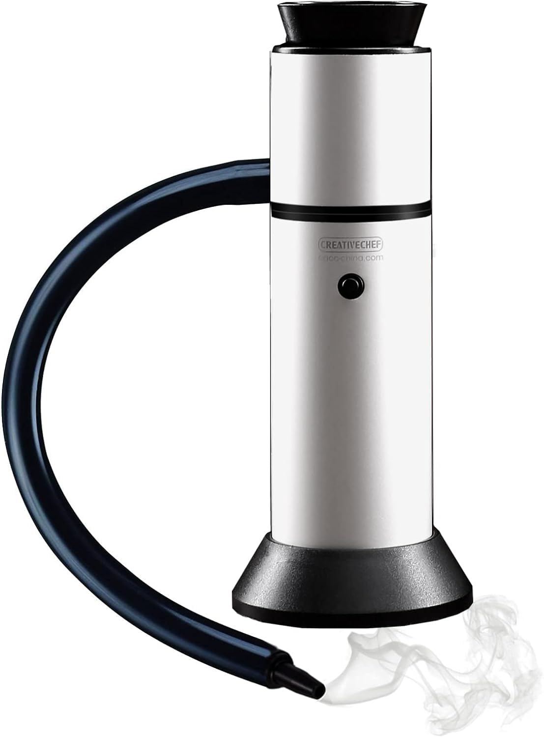 CREATIVECHEF SG16B Portable Smoke Gun for Food & Cocktail Smoking Kit - Aluminum Alloy Smoker Infuser with Wood Chips, 6.3"x2.6", Silver