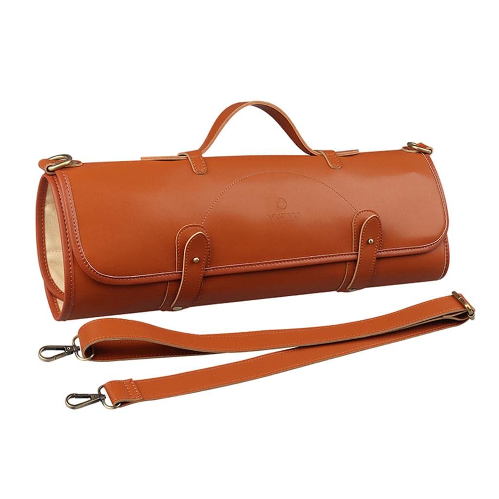 Cuchillos bolsa enrollable organizadora portátil de cuero para chef con 10 compartimentos 1