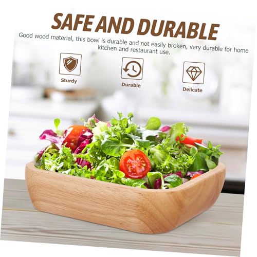 Saladier multifonction en bois d'hévéa 18cm de côté - 7