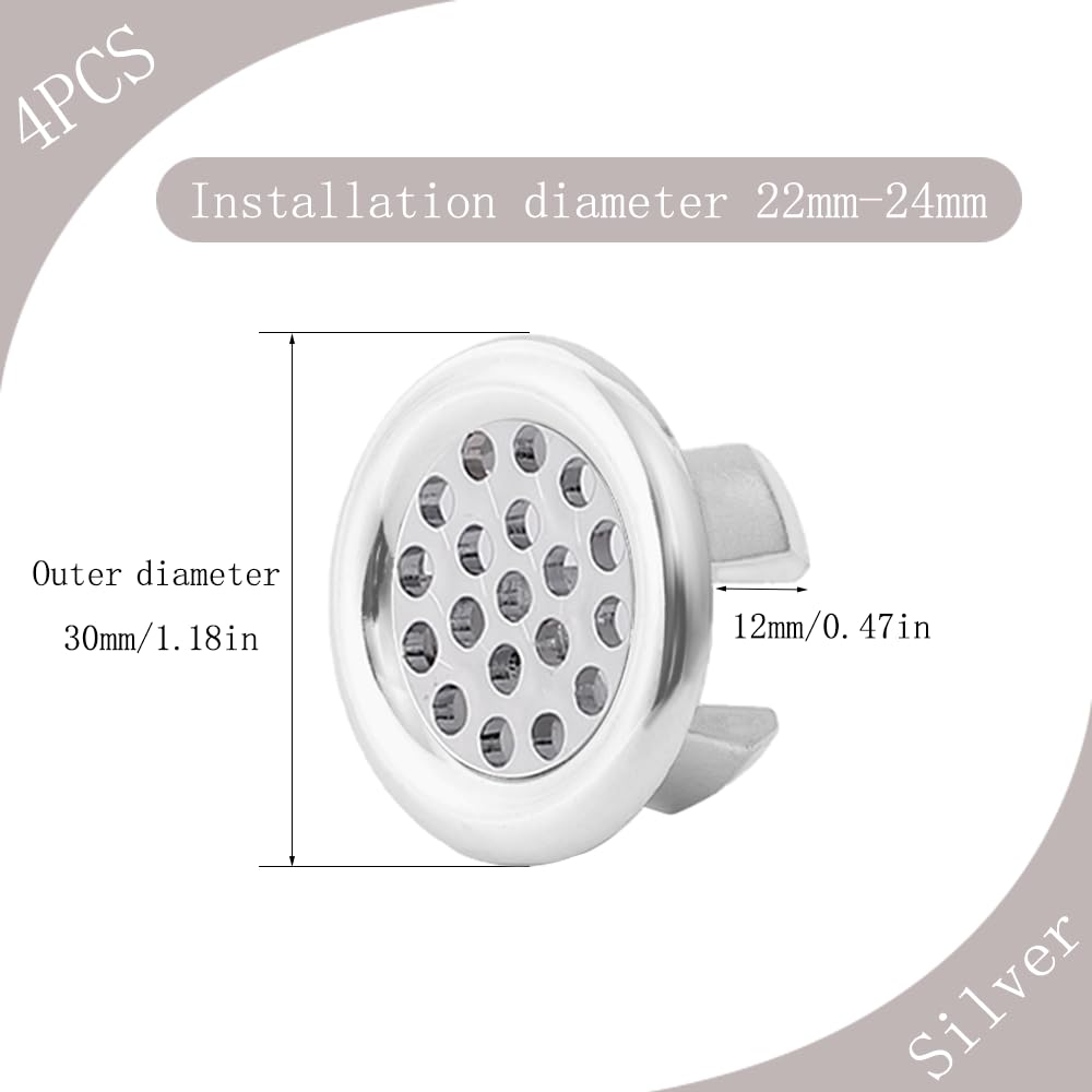 Anelli Di Troppo Pieno Per Lavello - 4 Pezzi, Copertura Foro Scarico Per Bagno E Cucina, Diametro 30mm - Foto 4