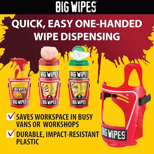 Image of BIG WIPES The Cage Heavy Duty Wipe Holder Bracket, Universal Wipes Container and Dispenser Alternative for Van, Workshop, Garage Or Mobile Trade Setups - (8 Pack)