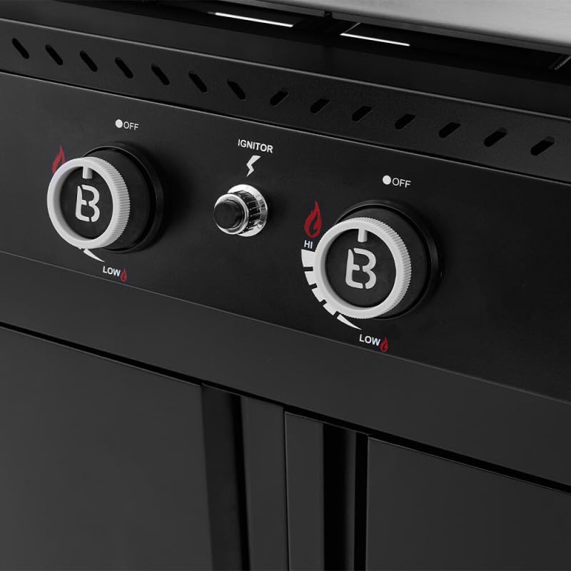 BRASERO BY FAVEX – Plancha gaz Stellar 900 sur chariot 4 feux – Plaque inox XXL 86 x 53 cm – 16 kW – Jusqu'à 12 à 14 convives – Capot inclus