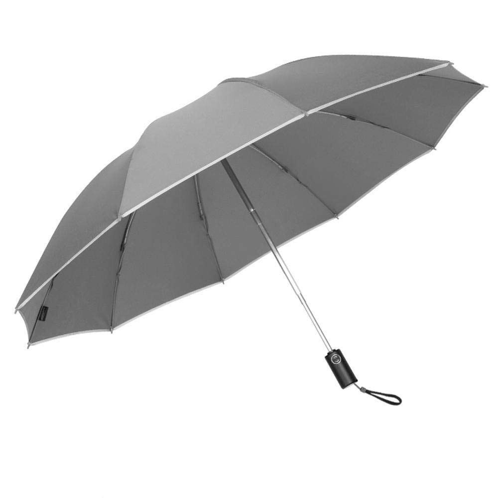 WSJTT Compact Travel Umbrella - Windproof, Reinforced Canopy, Ergonomic Handle, Auto Open/Close Multiple Colors (Color : Gray)