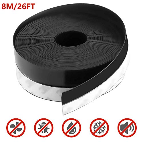 Silicone Seal Strip,8M/26ft Door Strip Bottom for Doors Silicone Sealing Sticker Adhesive