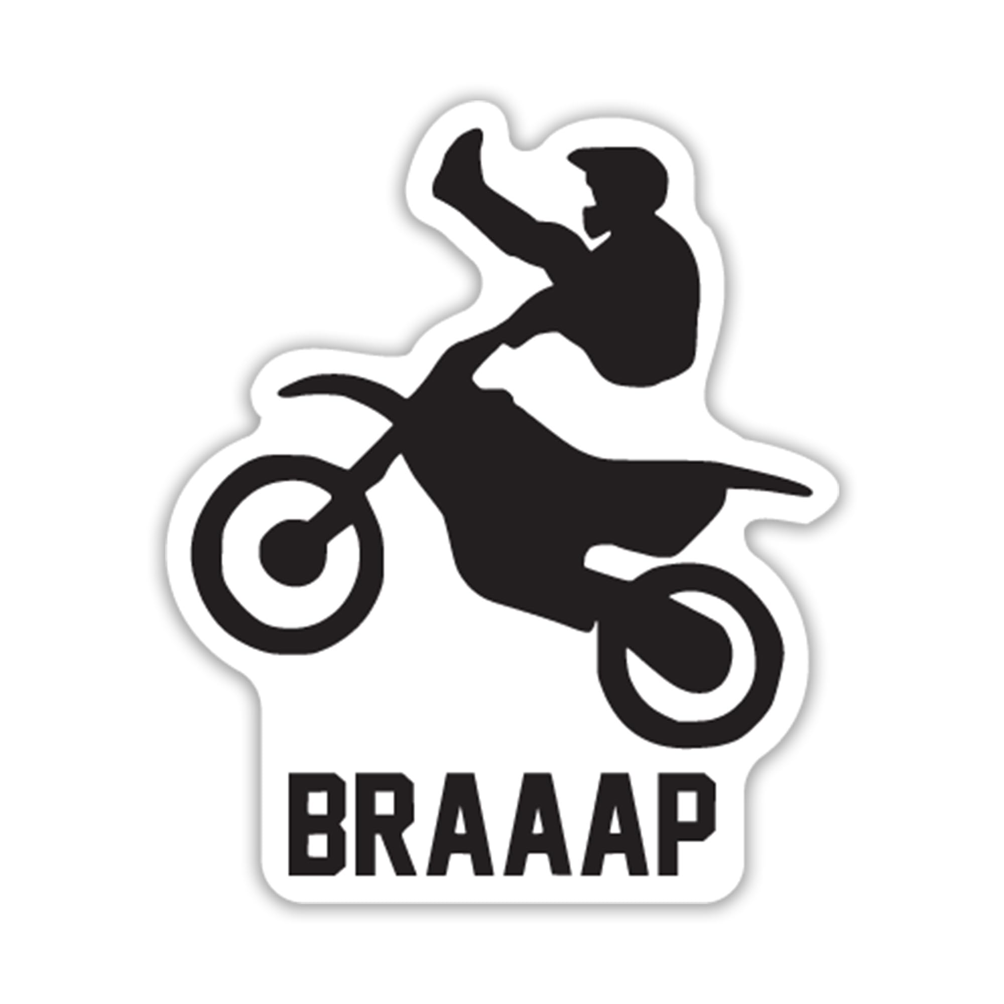 Motocross Rider Vinyl Decal Sticker | Cars Trucks Walls Vans Windows Laptops | Black on White Background| 5.5 X 4.5 Inches | KCD1817B