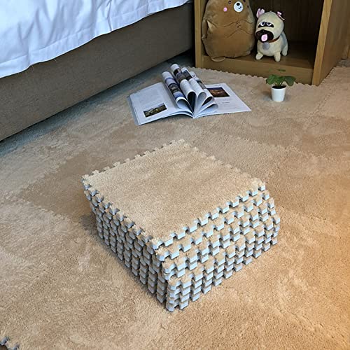 Smabee Interlocking Carpet Shaggy Soft EVA Foam Mats Fluffy Area