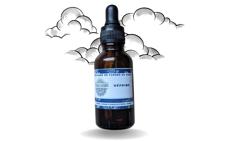 Elixir floral 'Deprime' – Flor de Bach VibraSens Naturopatía – 30 ml – Contra la tristeza y la pérdida de impulso – 100% natural – N°1 de elixires franceses naturopáticos