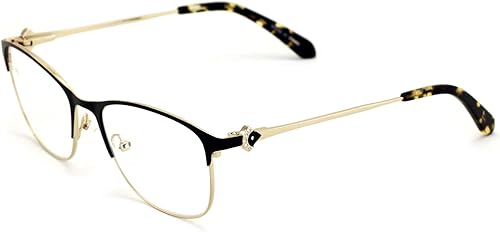 Miniatura 3 de V.W.E. Lentes de lectura con marco óptico de media llanta para mujer, diamantes de imitación, lentes de metal transparentes dorados