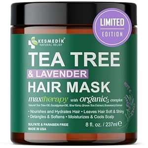 Pure Tea Tree Oil Hair Mask & Scalp Treatment, Deep Conditioner for Damaged & Dry Hair, Hydrates & Soothes Itchy, Scalp Psoriasis Relief, Men & Women, Paraben & Sulfates Free