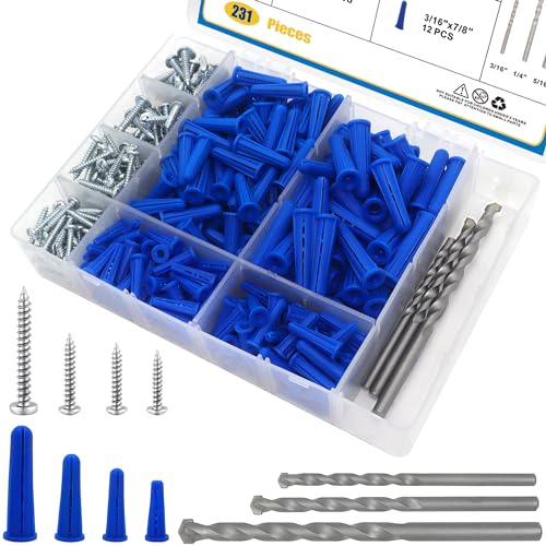 Busy-Corner BLUE ANCHOR Conical Concrete Wall Anchors And Screws Assortment Kit thumb #7