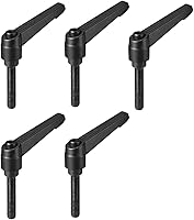 Vista 32 de uxcell M6 x 0.984 in Mango de palanca de sujeción ajustable Rosca Botón de trinquete macho roscado Perillas de bloqueo Tornillo giratorio Perno