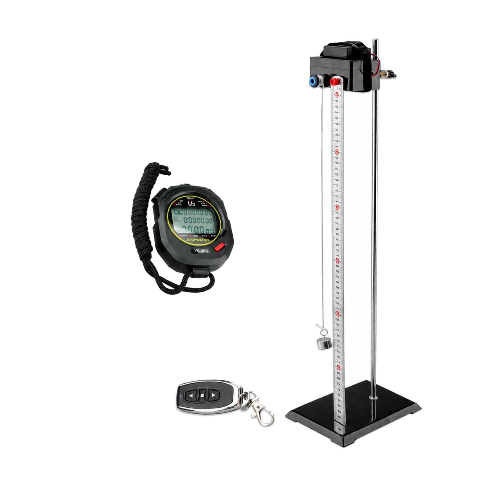 mostrador Movimiento Lineal Uniforme Intuitivo Aparato Física con Regla Graduada y Cronómetro Digital Ajustable para Laboratorio Escolar