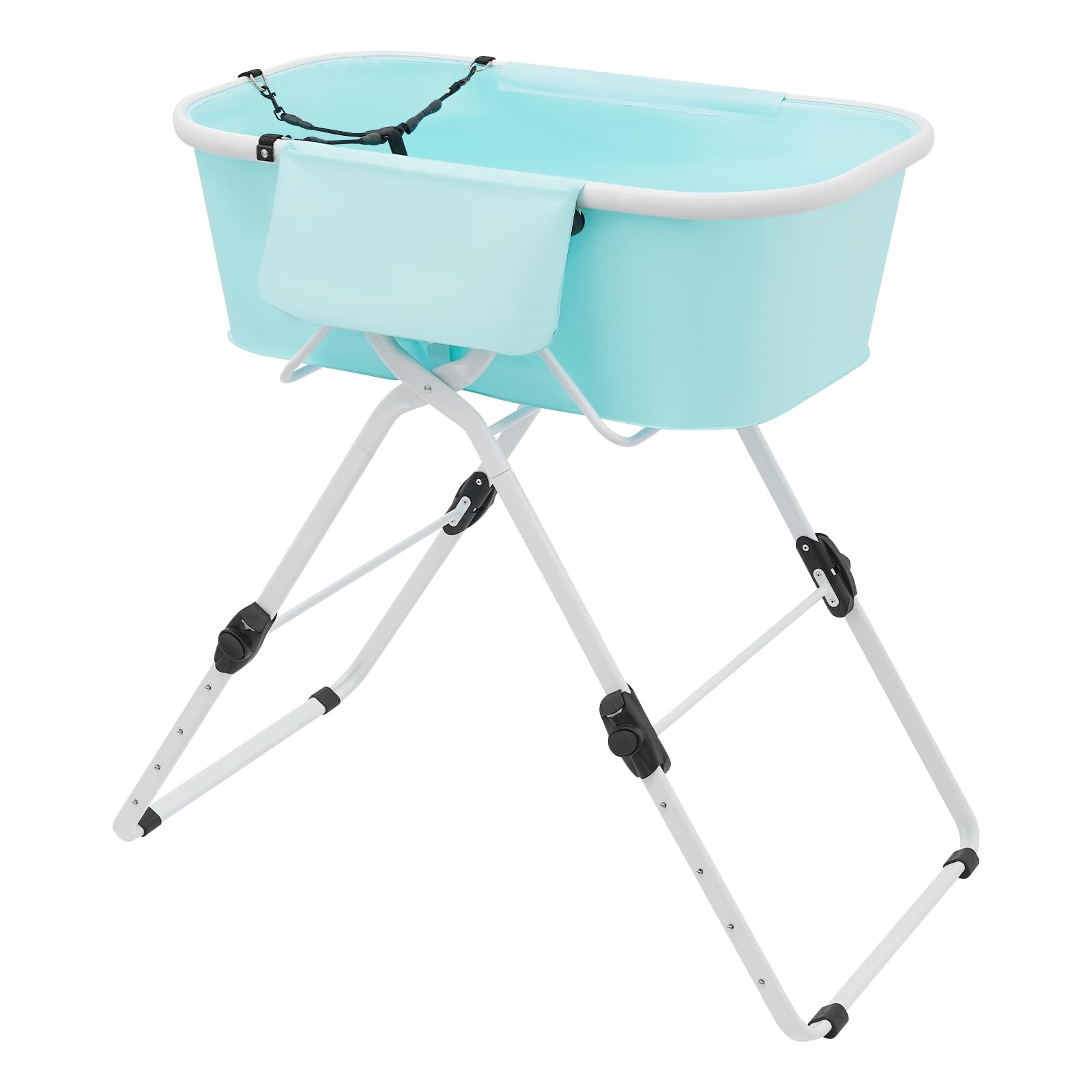 Bañera para Perros MEELRYD, Bañera Elevada para Mascotas, Ajuste de Altura de 70-100cm, Bañera Plegable para Perros con Tubo de Drenaje, para Perros y Gatos Pequeños a Medianos, Máx. hasta 68KG