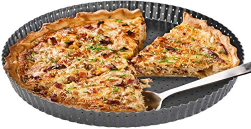 Stampo Crostata Perforato Con Fondo Amovibile - Teglia per Quiche e Crostate - Furba e Removibile - 24 cm - immagine 4