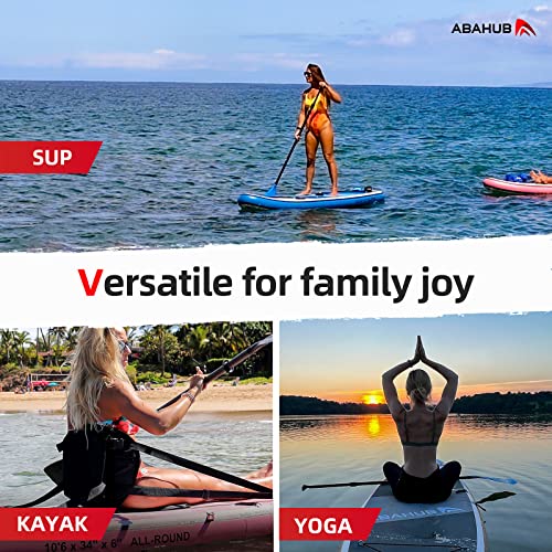 Image of Abahub Inflatable SUP, Wide 10'6 inch x 31 inch /34 inch x 10'6 inch iSUP, Blue Standup Paddleboard with Adjustable SUP Kayak Paddle, for Yoga, Paddle Board, Kayaking, Surf, Canoe, Fishing