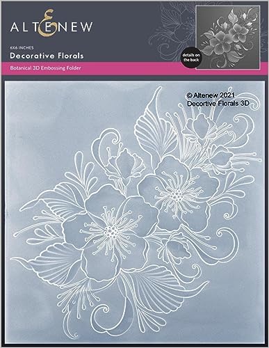 Altenew Decorative Florals 3D Embossing Folder, Easy to Use Embossing Folders for Paper Crafting, Three-Dimensional Projects, Embossing Folders for Cardmaking, Scrapbooking, and Journaling