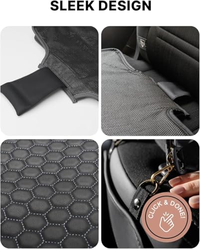 Image of Owleys Set Seat Back Organizer & Car Seat Protector Hexy Waterproof & Non-Slip Protector for Child Car Cushion for Leather and Fabric Seats (Black Set 2)