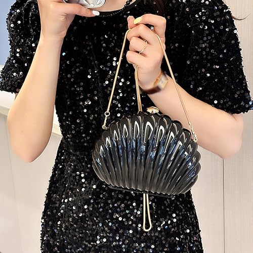 Image of Women Seashell Evening Bag Purse Mermaid Chain Strap Clutch Handbag Shoulder Bag | Seashell