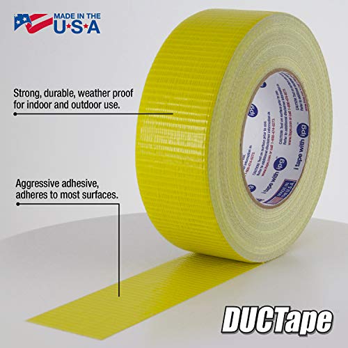 Image of IPG JobSite DUCTape, Colored Duct Tape, 1.88 inch x 60 yd, Yellow (Single Roll)