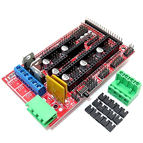 Lysee 3D Printer Parts & Accessories - 1Pcs R3 Ch340 + 1Pcs Ramps 1.4 Controller + 5Pcs A4988 Stepper Driver Module +1Pcs 12864 Controller for 3D Printer Kit - (Color: Set B)
