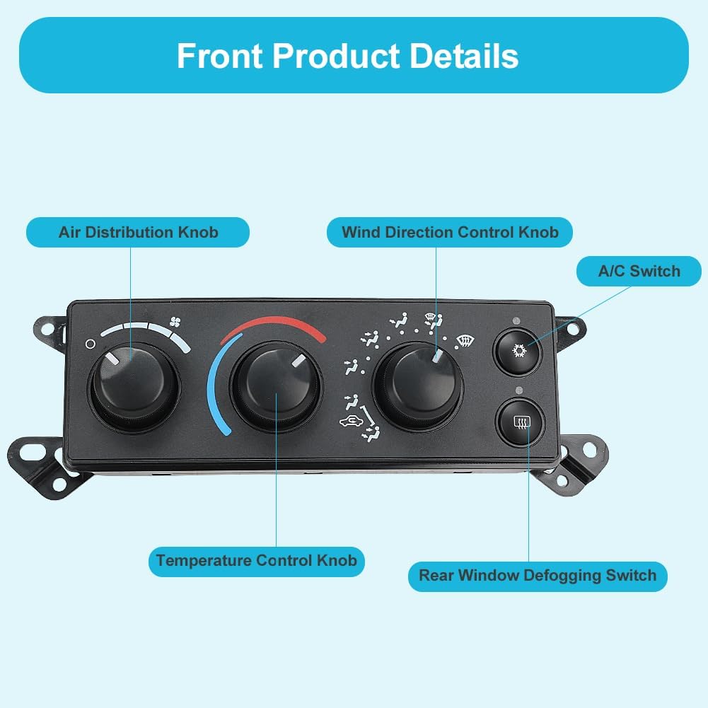 HVAC Climate Control Module Compatible with 2006 2007 2008 Dodge Ram 1500 2500 3500 A/C Control Panel Replacement for P55056569AC P55056569AD 55056569AE