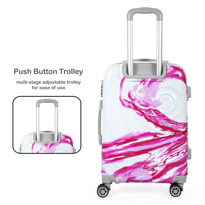 Image of Polo Class 2Pc Set Travel Luggage Trolley Bag (20 /28 inch) - Pink