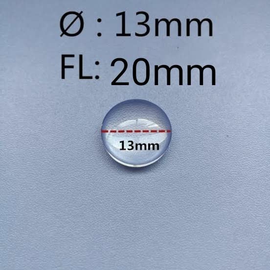 Image of Anand traders DWIJ brand pair of 13mm plano convex lens with 20mm focal length for for science projects