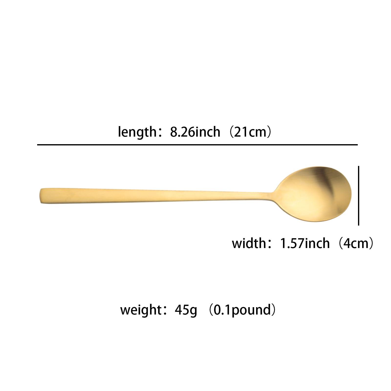 Cuillères à soupe 100 % cuivre pur, 21 cm en laiton forgé à la main, adaptées pour les repas à la maison, les restaurants, les desserts, les gâteaux, la crème glacée (2)