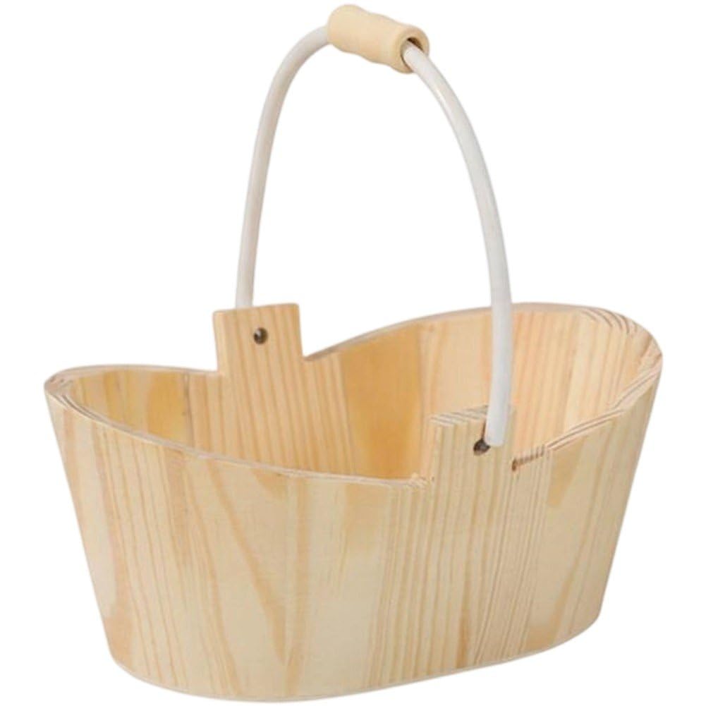 Sofezdo Portable Shower Caddy Basket, Wooden Caddy Organizer Bin Cleaning Caddy Bucket with Handle for Bathroom College Dorm