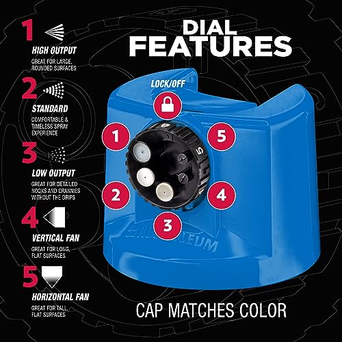 Image of Rust-Oleum Stops Rust Custom 5-in-1 Spray Paint, Gloss Sail Blue | Rust Preventive Protective Enamel, Multi Surface (Metal, Wood and More), Adjustable Dial for Better Control, Fast Dry, 6 Pack