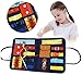 Hilai Busy Board pour Enfant Jouet Montessori, Jouet Éducatif pour Apprendre Les Boutons Boucles Fermeture à glissière Lacets et Cravates pour 1 2 3 4 Ans Garçons Filles--Bleu Foncé (Bleu)