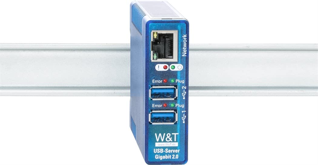 W&T USB-Server Gigabit 53663 2.0 integriert USB-Gerät industrietauglich per TCP/IP-Ethernet - 1 Stück (53663)