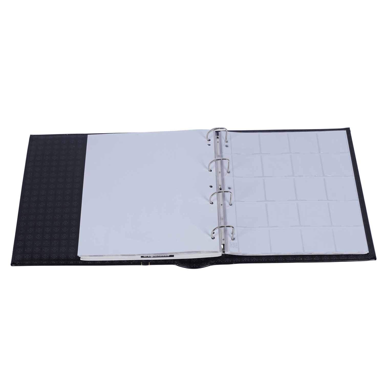 Rringbinder GRANDE, in Classic design w. 10 sheets for 200 coinh.50x50 mm  ,w. slipc.,black : Amazon.nl: Speelgoed & spellen
