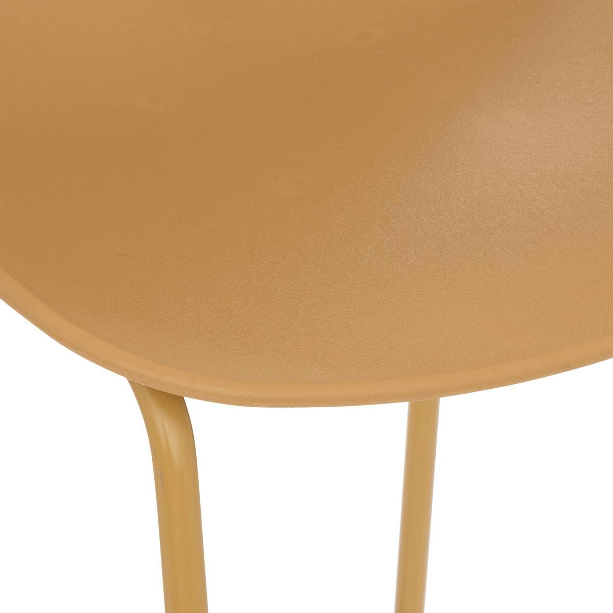 Tabouret Design Assise Tricot Moutarde - Pied Bois H43cm | Atmosphera Déco