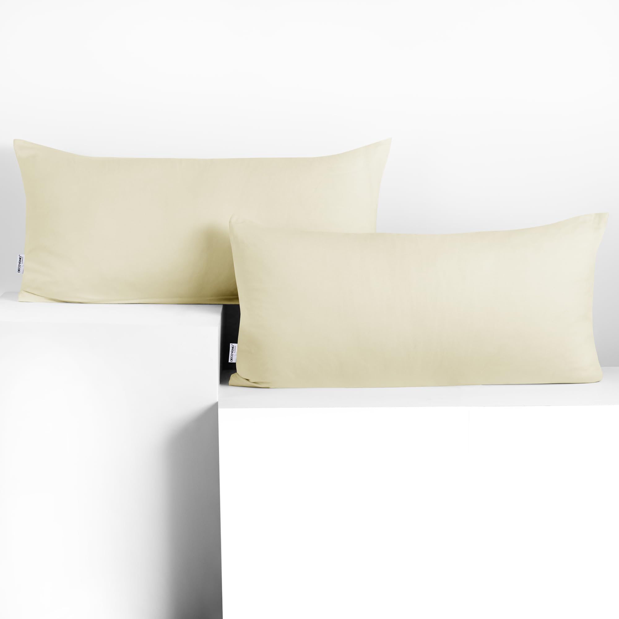 DecoKing 2 pillowcases 40 x 80 cm cotton zip beige amber