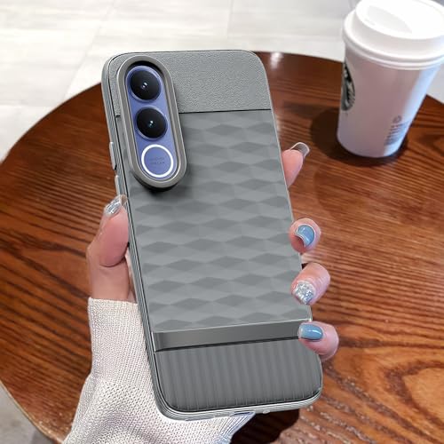 Image of Pikkme Back Cover for Vivo V70 FE 5G Camera Protection 3D Hexa Cube Design Silicone Protective Bumper Case (Grey)