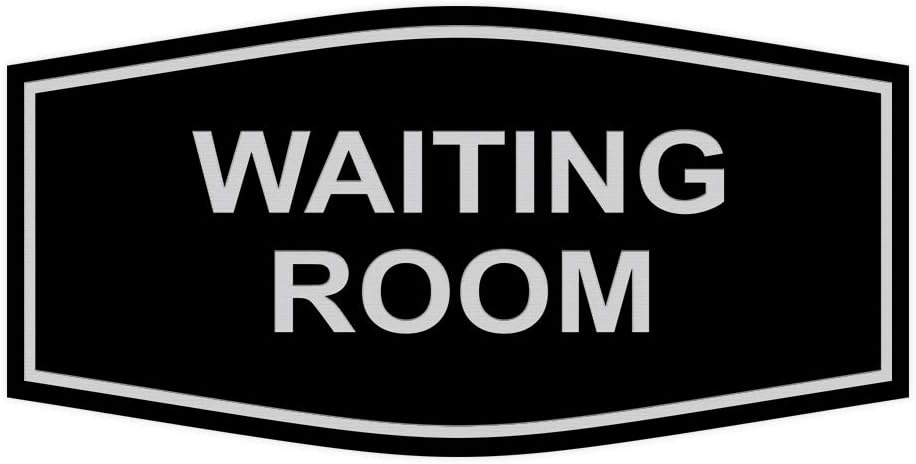 Signs ByLITA Fancy Waiting Room Sign(Black/Silver)-Large