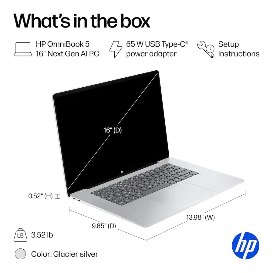 Portátil HP OmniBook 16" WUXGA Touchscreen Snapdragon 32GB 3TB miniatura 5