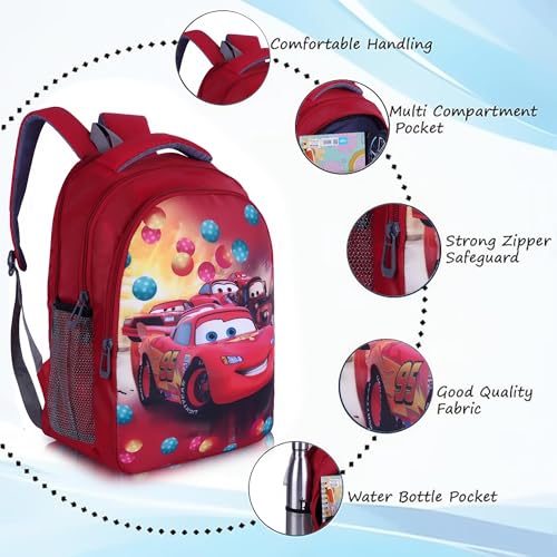 Image of Polyester kids Primary School Backpack, 30 Litres, Cartoon Print, for Tuition, Nursery to 5th Standard Boys and Girls Lightweight cartoon Bag