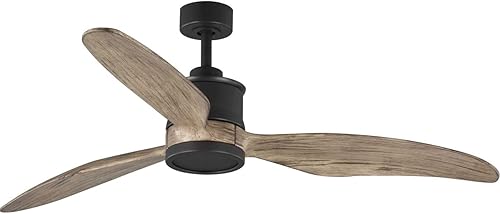 Miniatura 6 de Progress Lighting Farris Collection - Ventilador de techo de madera tallada de tres aspas de 60 pulgadas