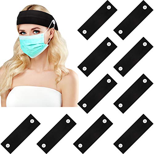 12 Pieces Button Headband Face Cover Holder Hairband Ear Protection Band Multifunctional Soft Headwrap for Protecting Ears and Relieving Long-time Wearing Pressure