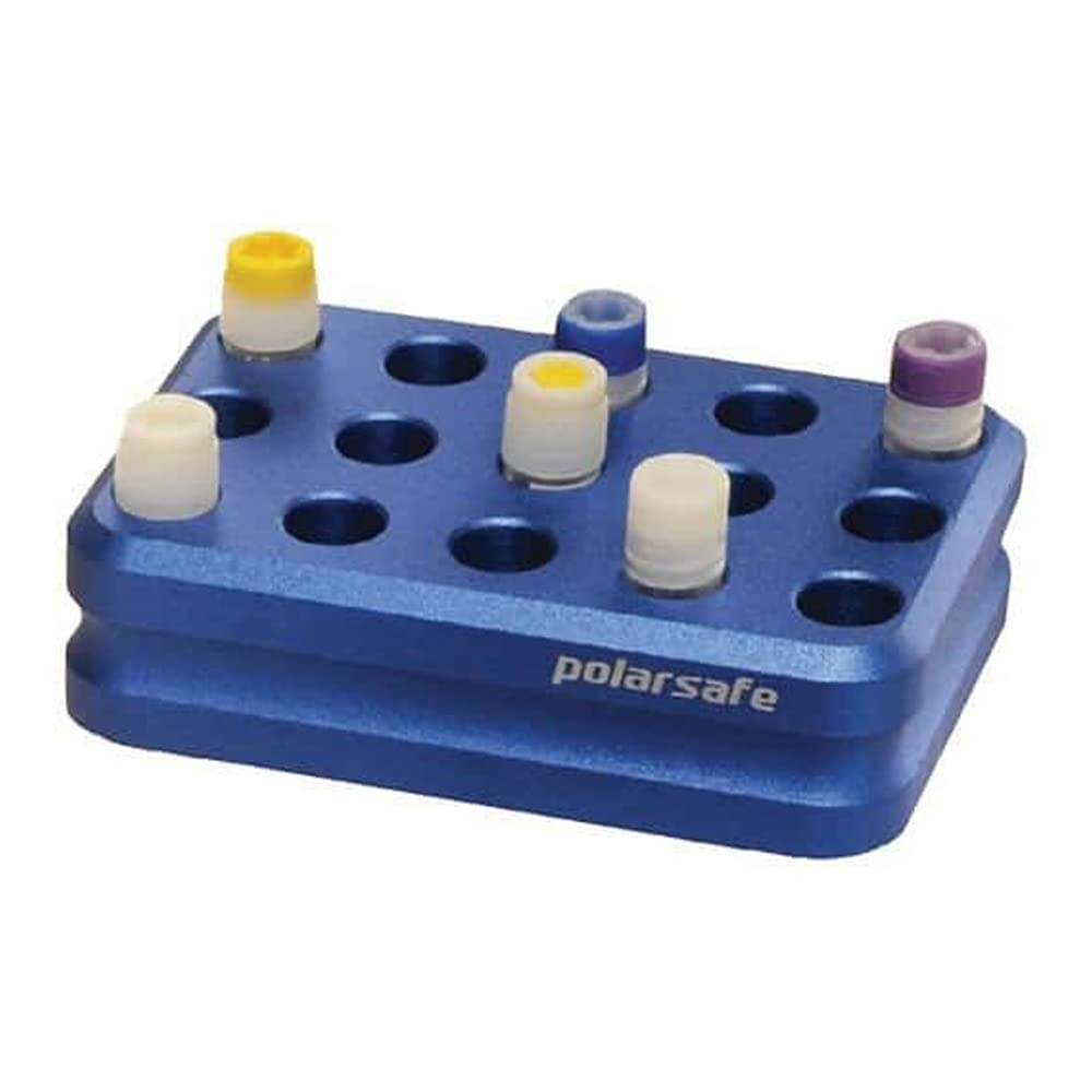 Argos Technologies CB15CRY Polarsafe Aluminum Cooling Block 15-Well for Cryotubes, Blue