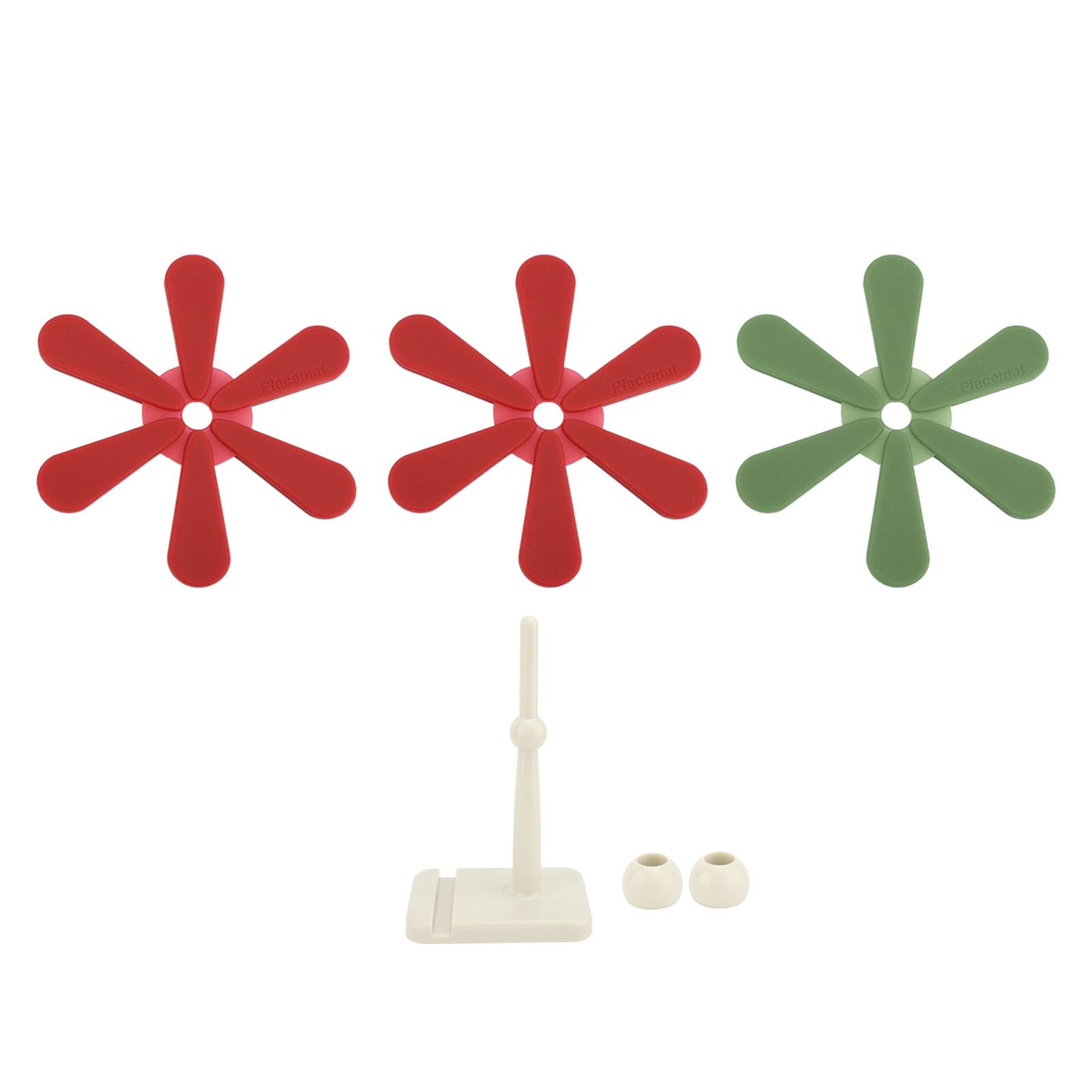 Set Sottopentola a Forma di Albero Sottobicchiere in Silicone Pieghevole Resistente Al Calore con Supporto in ABS 3 Pezzi Sottobicchieri Antiscottatura per Piatti Caldi Pentole Tazze