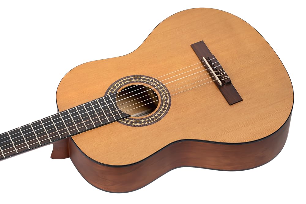 Ortega Guitars 4/4 Konzert Gitarre – Student Series – Zeder, Katalpa, Natur (RSTC5M) | Nylonsaitengitarre, Zederndecke & Katalpa-Korpus Satin-Finish