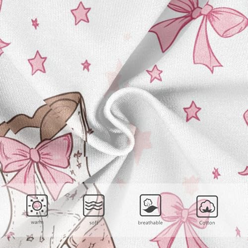 Wusikd Cowgirl Boots Stars Girls' Underwear Cotton Pink Bow Girls Briefs Soft Toddler Underwear 2T3